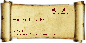 Veszeli Lajos névjegykártya